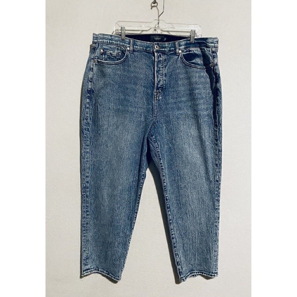 Torrid Jeans Womens 20 Blue Acid Wash Denim Cropped Skinny Stretch High Rise